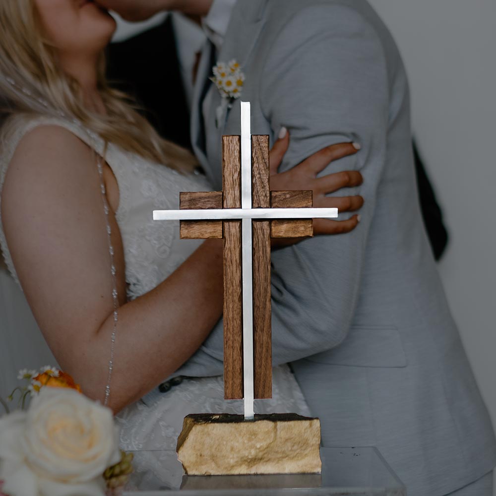 Hand-Finished Black Walnut & Solid Steel Cross - UnityCross