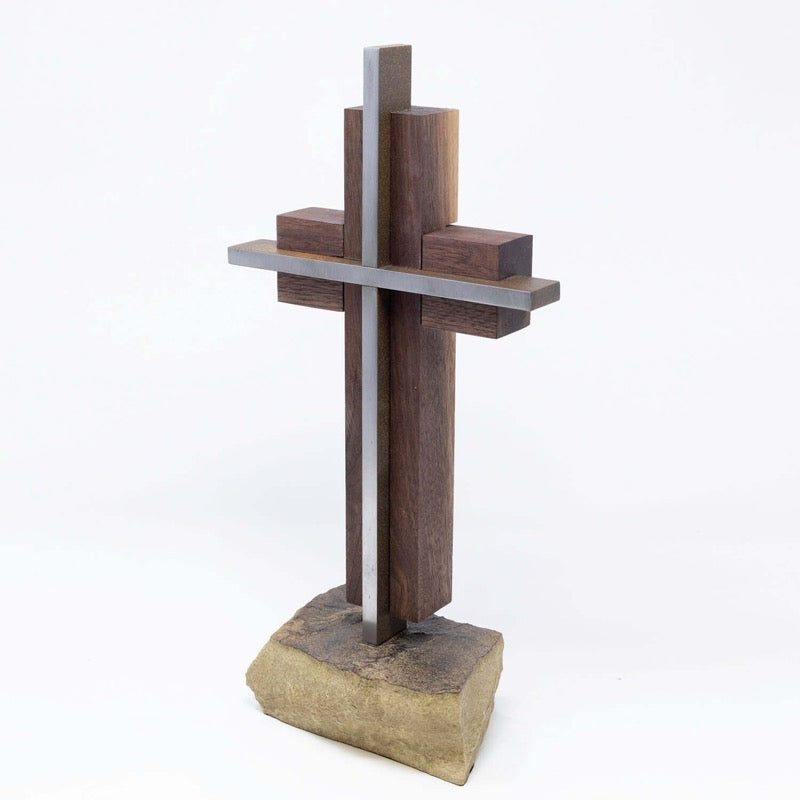 Hand-Finished Black Walnut & Solid Steel Cross - UnityCross