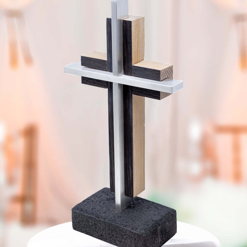 NEW! Hand-Finished, Charred White Oak Wedding Cross - UnityCross