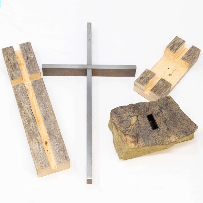 Reclaimed Barnwood & Steel Wedding Cross - UnityCross