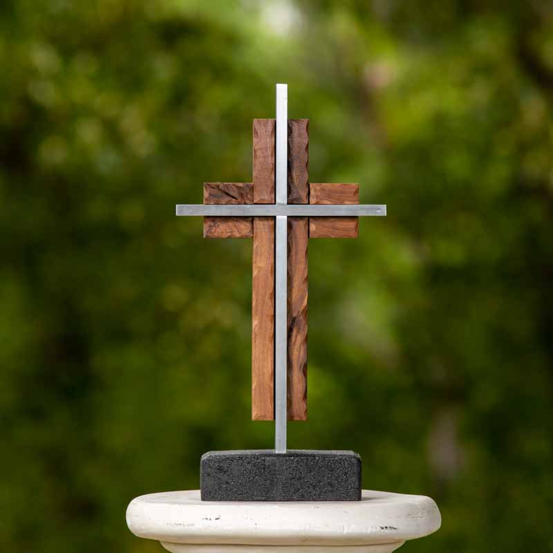 Hand-Finished Black Walnut & Solid Steel Cross - UnityCross