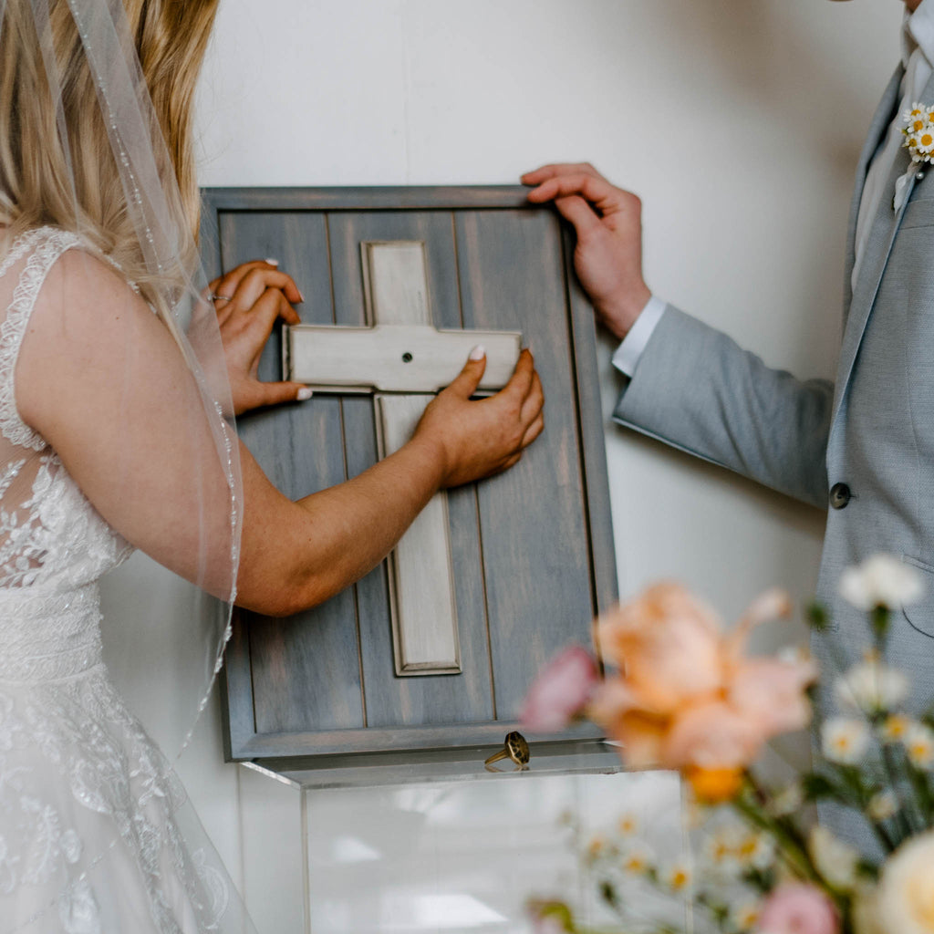 Gray Wash Wedding Cross for your Wall - UnityCross