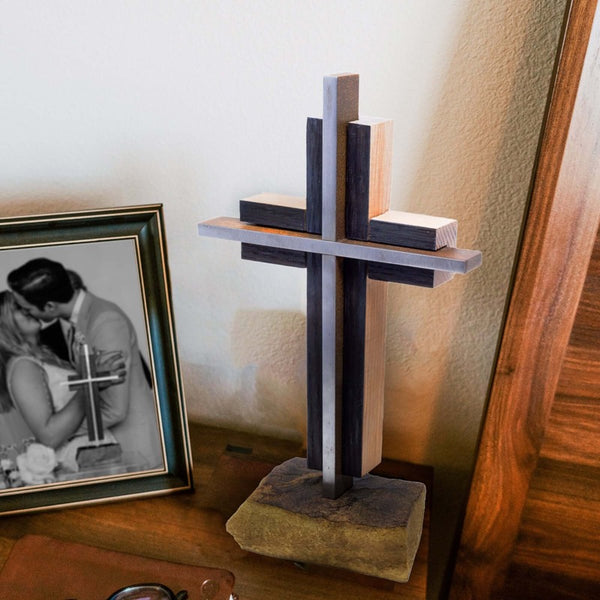 NEW! Hand-Finished, Charred White Oak Wedding Cross - UnityCross