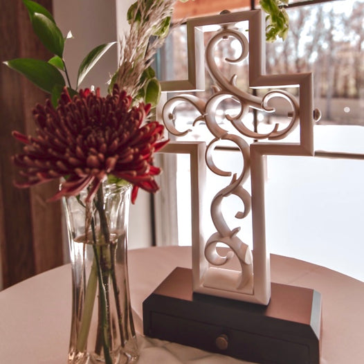 Pearlescent White Wedding Unity Cross
