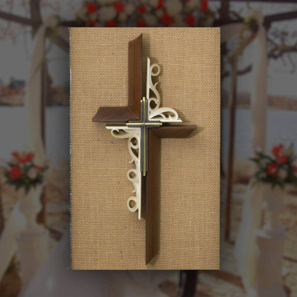 "Timeless" Black Walnut and Ivory for your Wall - UnityCross