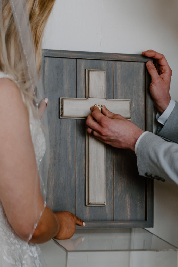Gray Wash Wedding Cross for your Wall - UnityCross