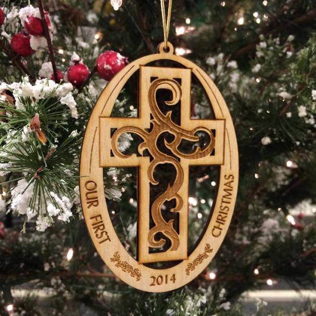Personalize it! Unity Cross - "Our First Christmas" tree ornament - UnityCross