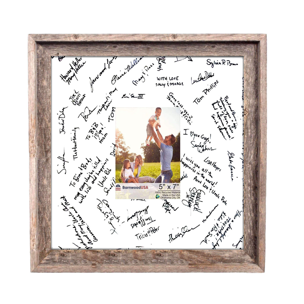 Reclaimed Wood Wedding Signature Picture Frame - UnityCross